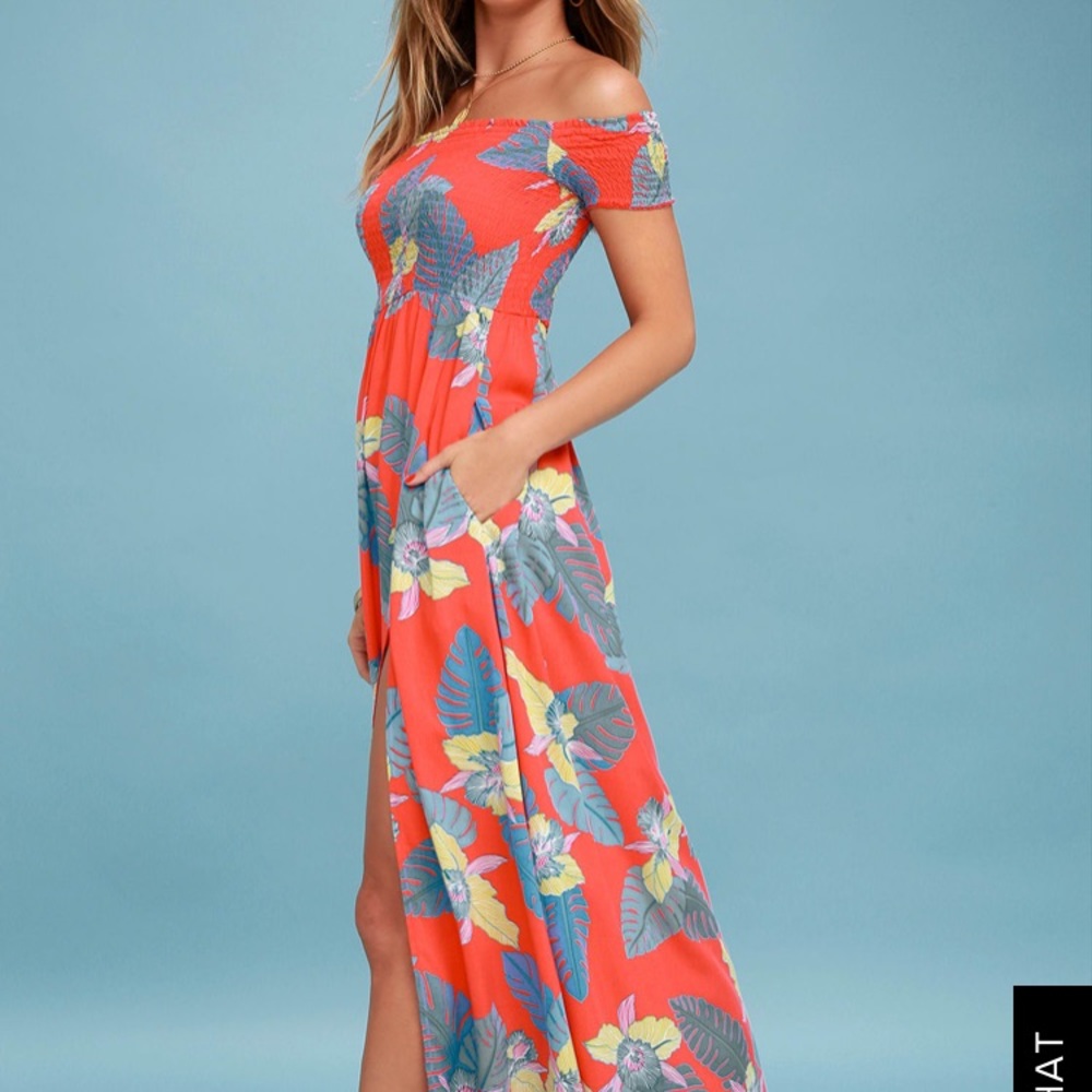 Lulus Tropical Strapless Maxi